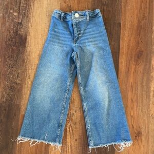 Zara girls wide leg fringe pant size 9